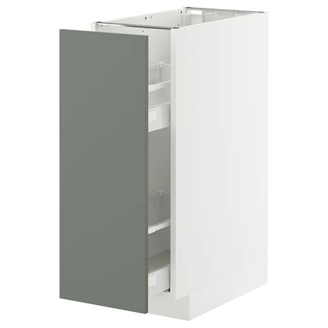 METOD / MAXIMERA base cabinet/pull-out int fittings, white/Nickebo matt ...
