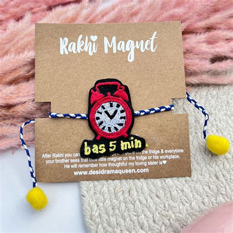 Buy Handmade Reusable "Bas 5 Min" Felt Rakhi For Brother Online On Zwende