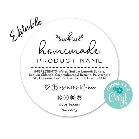 Product Label Template, Custom Product Packaging Sticker. Personalize ...