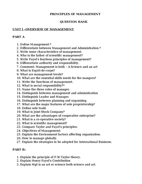 POM- Principles of Management Question Bank with Answer Key - Studocu