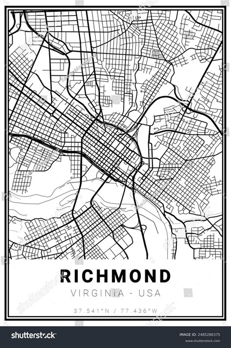 Richmond City Map United States Maps Stock Illustration 2485286375 ...