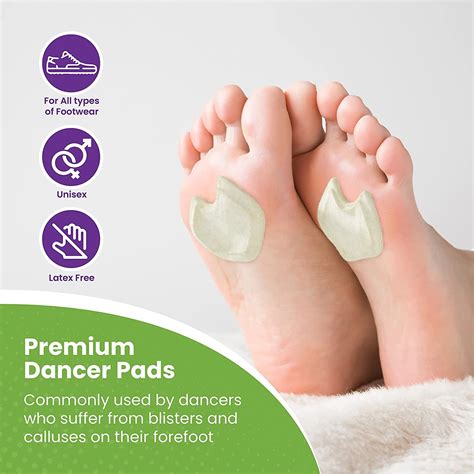 Premium 1/4 Thick Adhesive Felt Sesamoiditis Pads for Ball of Feet Pain - 12 Pieces (Right Foot ...