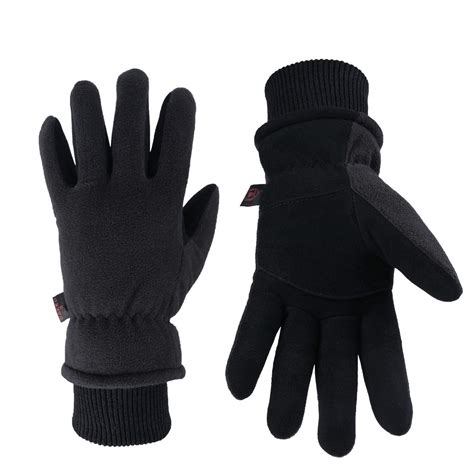 OZERO Winter Gloves Thermal Snow Work Ski Glove - Deerskin Suede ...