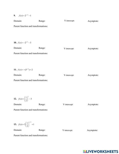 Image result for Exponential Function Transformations Worksheet.pdf