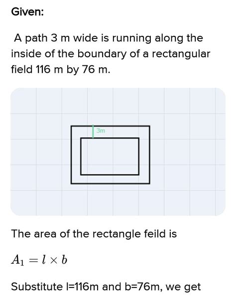 1. A path 3 m wide is running along the inside of the boundary of a ...