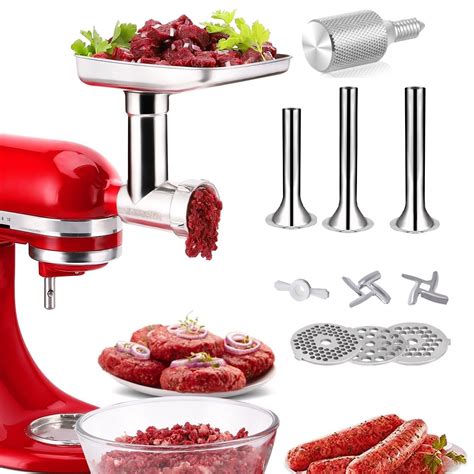 FavorKit Stainless Steel Food Grinder Accessories for KitchenAid Mixers ...