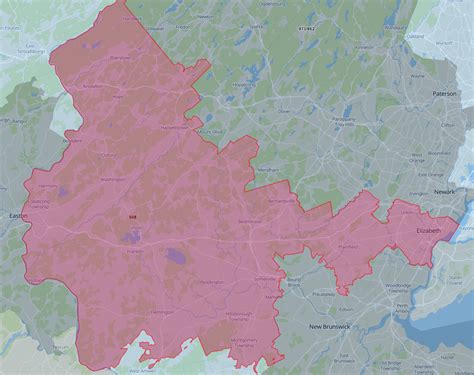 Image result for 908 Area Code Map