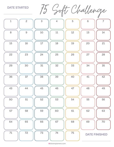 75 Soft Challenge 2 Page Printable PDF 8.5 X - Etsy