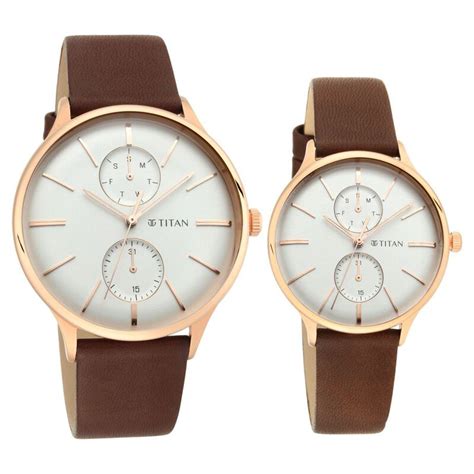 Buy Online Titan Bandhan White Dial Quartz Multifunction Leather Strap ...