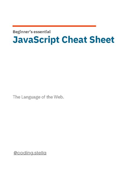 Js - Java script - Beginner’s essential JavaScript Cheat Sheet The ...