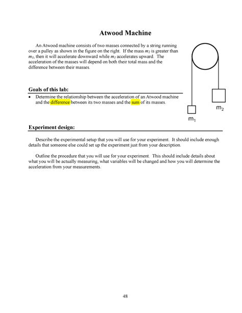181 Atwood Machine - 48 Atwood Machine An Atwood machine consists of ...