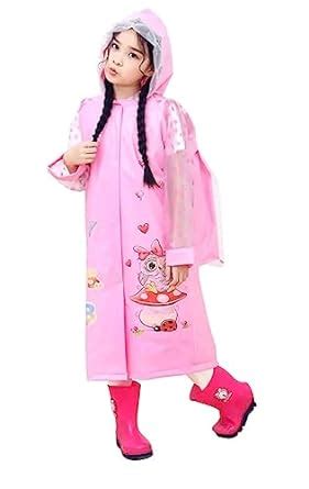 Zacharias Boy's & Girl's Kids PVC Waterproof Long Raincoat with School ...