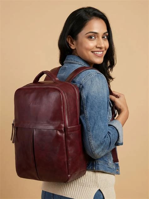 Timeless Voyager Laptop Backpack – Wine | Vegan Leather Bag