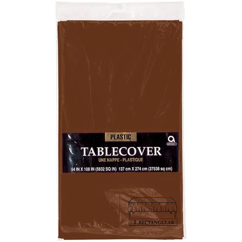 Chocolate Brown 54" x 108" Plastic Table Cover 1 ct.| Party Stop