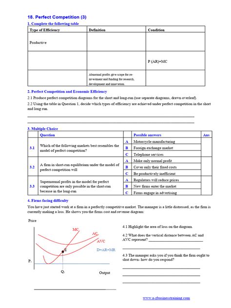 Perfect Competition AS Level | PDF | Perfect Competition | Long Run And Short Run