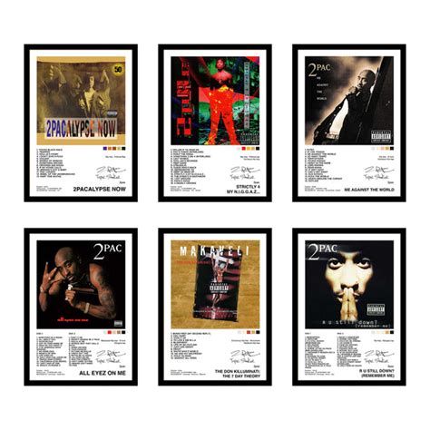 2Pac Music Album Art Wall Posters Pack of 6 A4 size – Stickerly