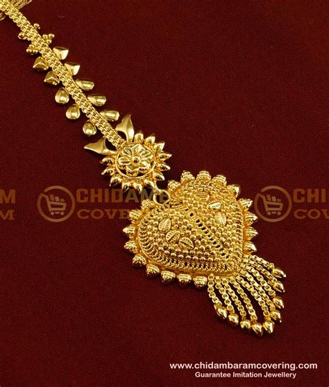 Buy New Design Heart Shape Gold Plated Maang Tikka Design for Women