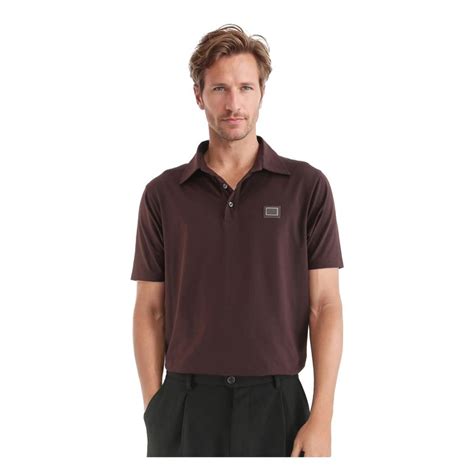 Buy Rare Rabbit Badger 25 Dark Brown Plain Regular Fit Polo T-Shirt Online