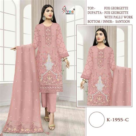 SHREE FABS HIT DESIGN K-1955 COLOURS BY SHREE FABS K-1955-A TO K-1955-D ...