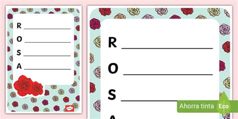 Recurso educativo - Acróstico de una rosa (teacher made)