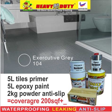 104 EXERCUTIVE GREY / BIG FULL SET Epoxy Floor Coating ( 5L PRIMER ...