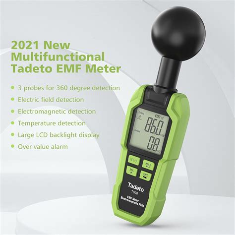 Buy EMF Meter Tadeto EMF Detector with 3 Chips for 360° Measurement LCD ...