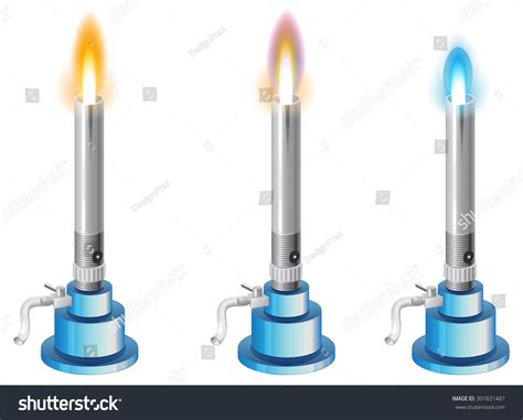 Chemistry Apparatus Bunsen Burner Different Type Stock Vector 301831487 - Shutterstock