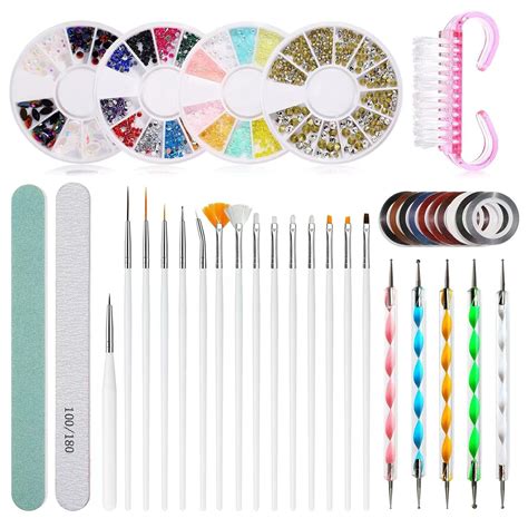 Nail extension kit Professional Nail Art Kit - 4 Types of Rhinestones ...