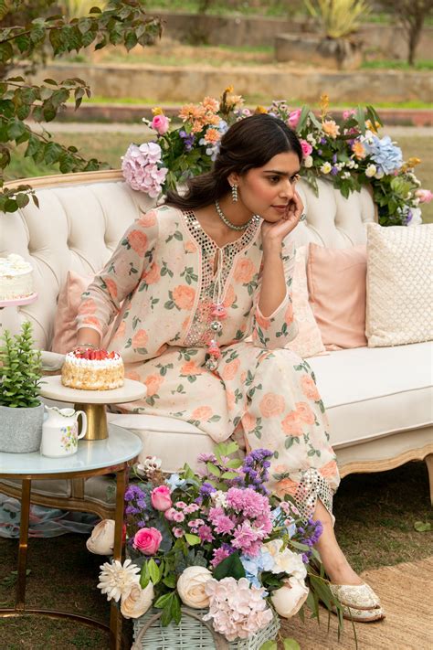 Summer by Priyanka Gupta - Beige Disco Tunic Set - Elahe