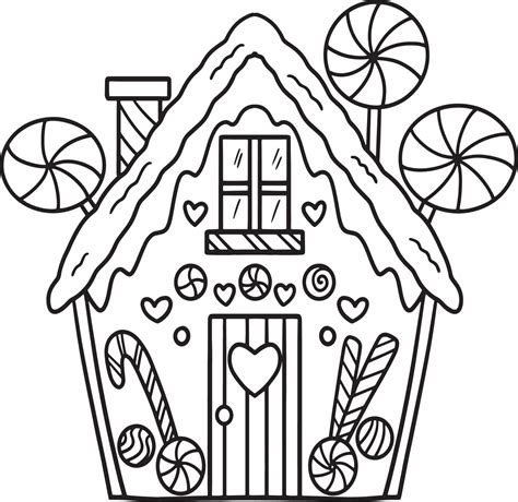 Easy Gingerbread House Coloring Page