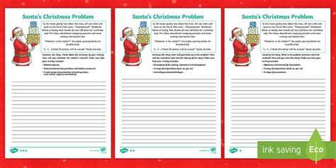 KS2 Santa's Christmas Problem Differentiated Worksheet / Worksheets