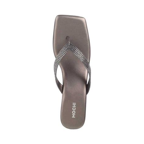 Buy Mochi Women Gun-Metal Ethnic Slippers Online | SKU: 35-4990-29-36 ...