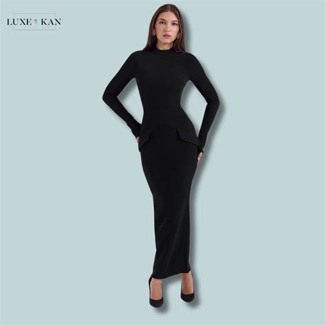 HOUSE OF CB Marie-Louise Black Turtleneck Maxi Dress – Luxe by Kan