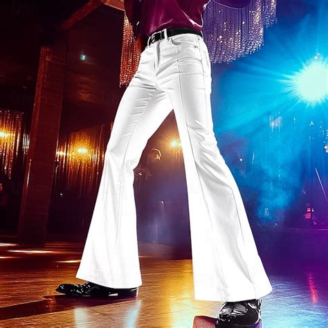 Men's Christmas Pants Flare Disco Pants Bell Bottom Trousers Pocket ...
