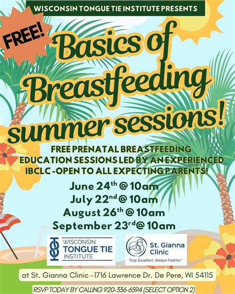 Basics of Breastfeeding summer sessions!, St. Gianna Clinic, De Pere ...
