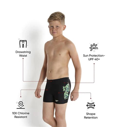 Buy Speedo Jumpin Fun Placement Panel Aquashort Black-Fluo Green-Fluo ...