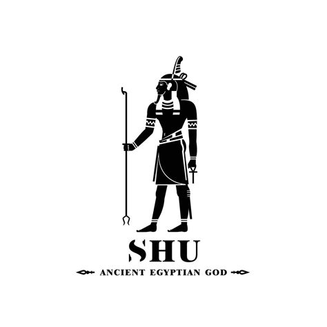 Silhouette of ancient egypt wind god shu, middle east ruler with crown ...
