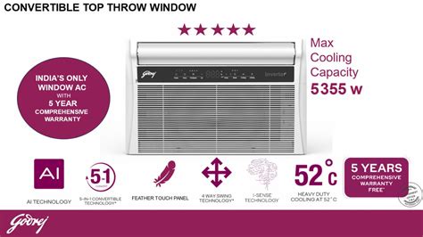 Buy Godrej WIC 18XTC5 WYA 1.5 Ton 5 Star Inverter Split AC Copper 2025 ...
