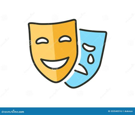 Comedy and Tragedy Masks. Masquerade Mask, Comic and Tragic Vector Icon ...