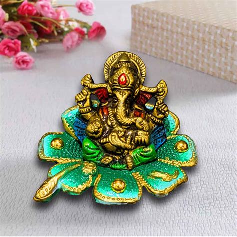 Buy Small Golden Ganesh Idol for Ganesh Chavithi Decoration | Shopping ...