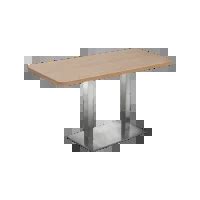 GC 9062 Rectangle Cafe Table by Geeken | Stainless Steel Frame