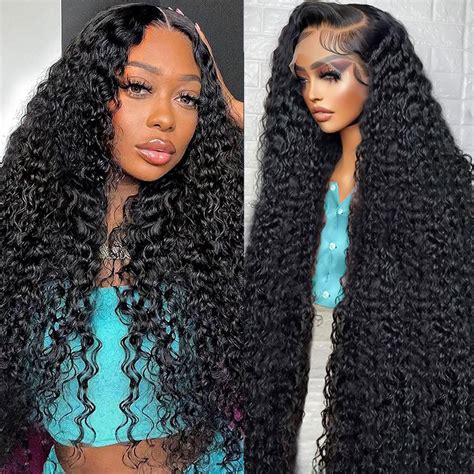 Amazon.com : PECODE 13x6 Deep Wave Lace Front Wigs Human Hair 28 Inch ...