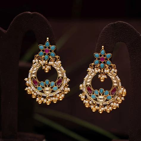 Kundan chandbali Earrings | Polki chandbali Earrings | Trendy Jewellery