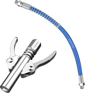 AASONS Grease Gun Coupler Lock Nozzle With Flex Hose High Pressure Dual ...