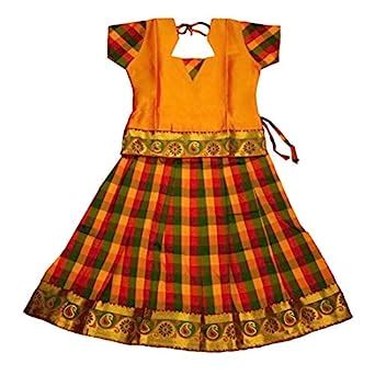 Buy Baby Lakshmi GIRLS PAVADAI SET (Size 6-12 Months, Color : Gold ...