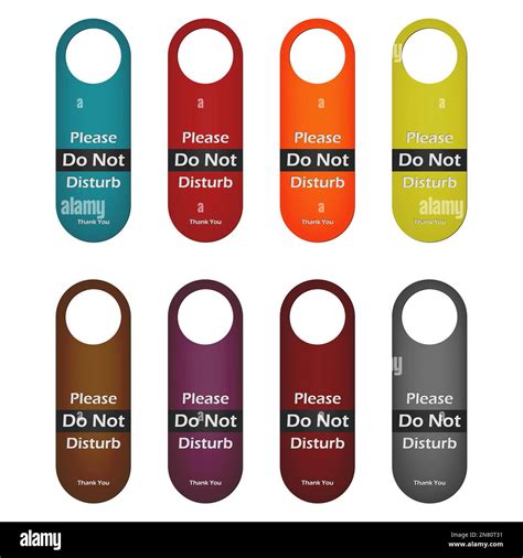 Please do not disturb - varicolored door hanger sign set. Vector ...