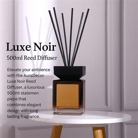 AuraDecor Luxe Noir – 500ml Reed Diffuser