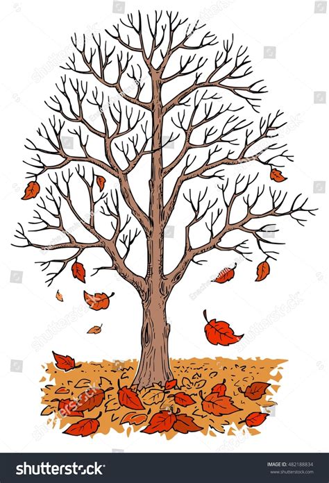 Tree With Falling Leaves Clip Art