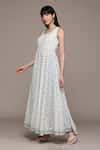 Buy Off White Cotton, Viscose Embroidery, Tassels Round Neck Tisya ...