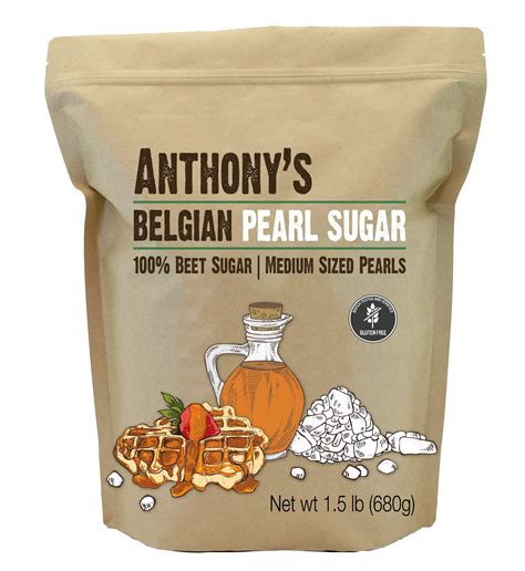 Belgian Pearl Sugar 1.5 lb - Gluten Free, Medium Sized Pearls - 1.5 ...